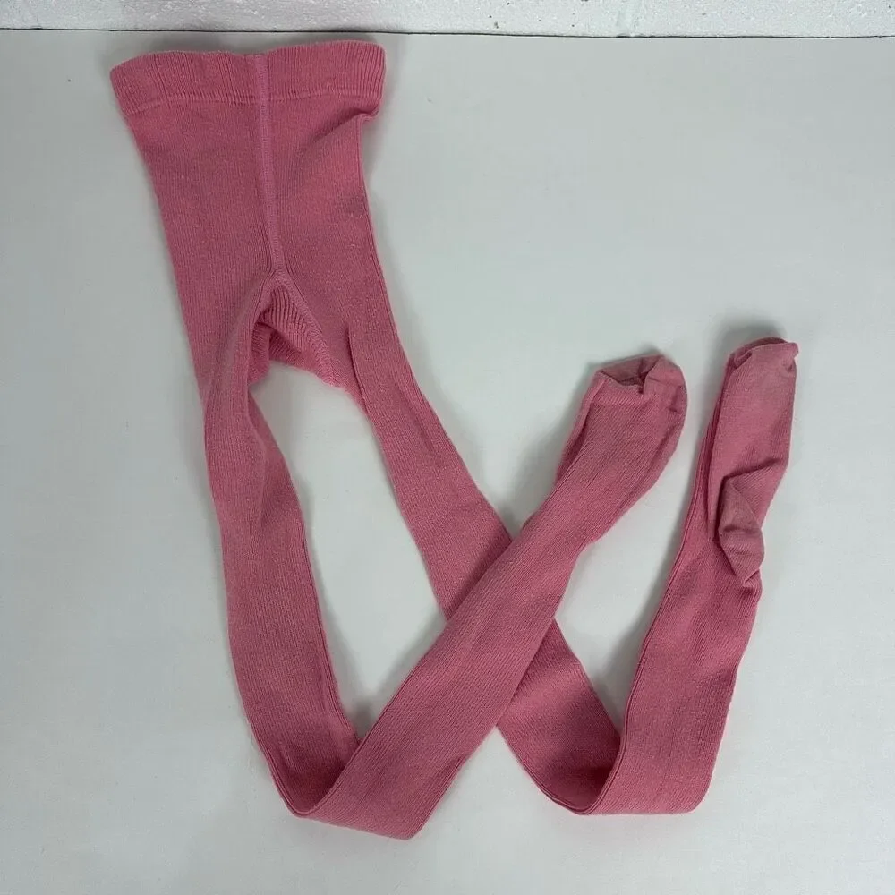 Hanna Andersson Girls Pink Footed Tights size 120 / 6